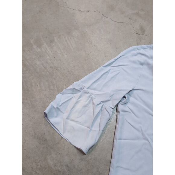 Eileen Fisher 100% Silk Georgette Top Women's M Petite Gray - Picture 2 of 7